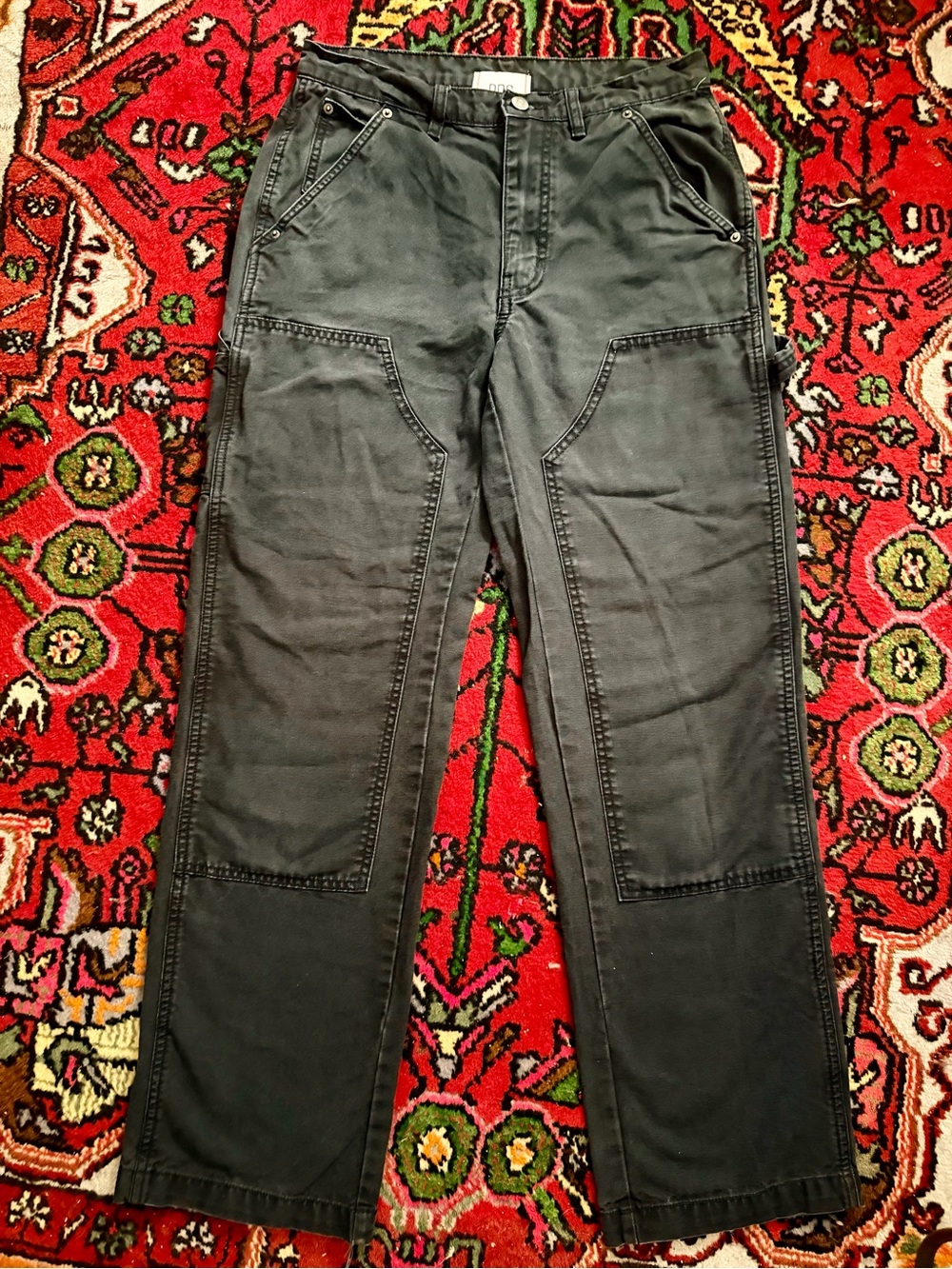 BDG Black Carpenter Jeans Wide Leg 100% Cotton Size 27